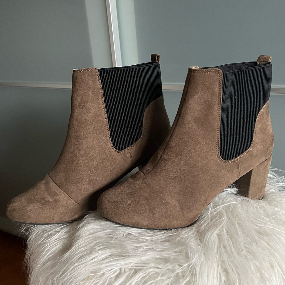 Brown Suede Heeled Primark Booties.